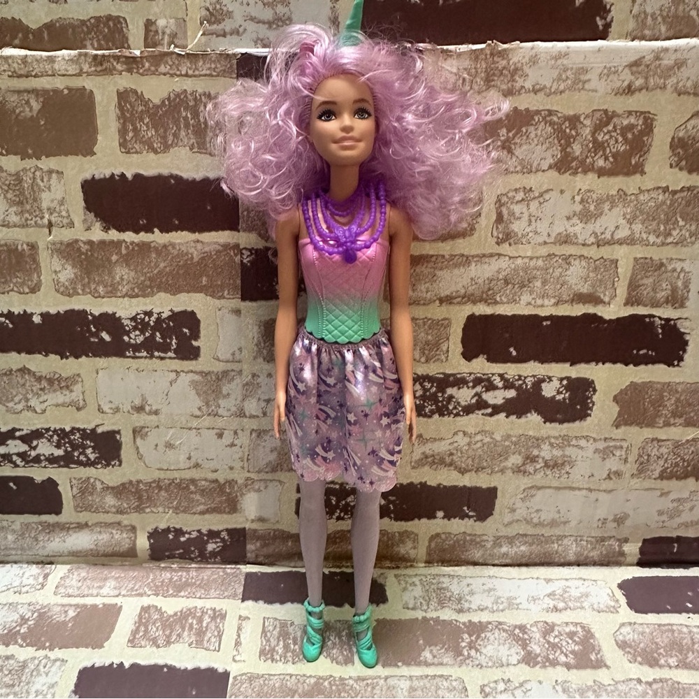 Dreamtopia Barbie Fairytale Unicornio  Doll with Purple and Green Outfit